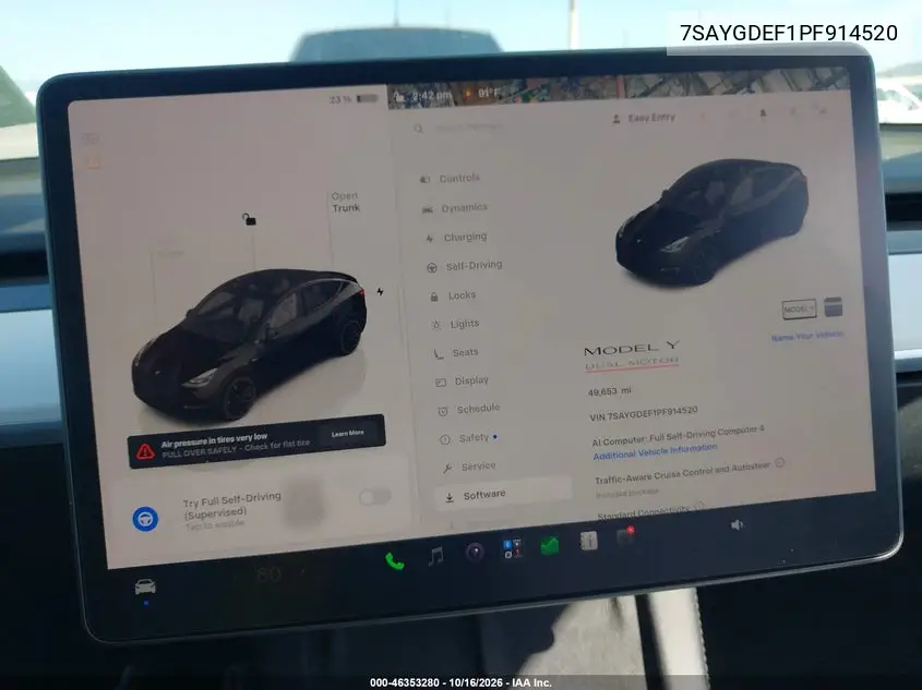 2023 TESLA MODEL Y VIN 7SAYGDEF1PF914520 — фото 19