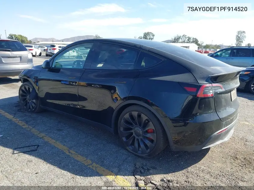 2023 TESLA MODEL Y VIN 7SAYGDEF1PF914520 — фото 3