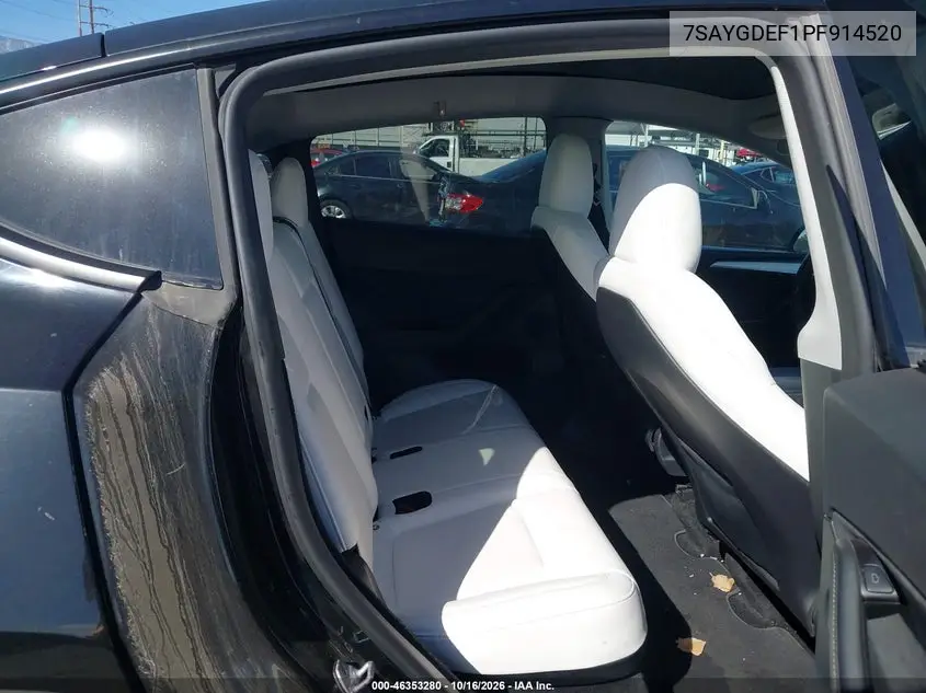 2023 TESLA MODEL Y VIN 7SAYGDEF1PF914520 — фото 8