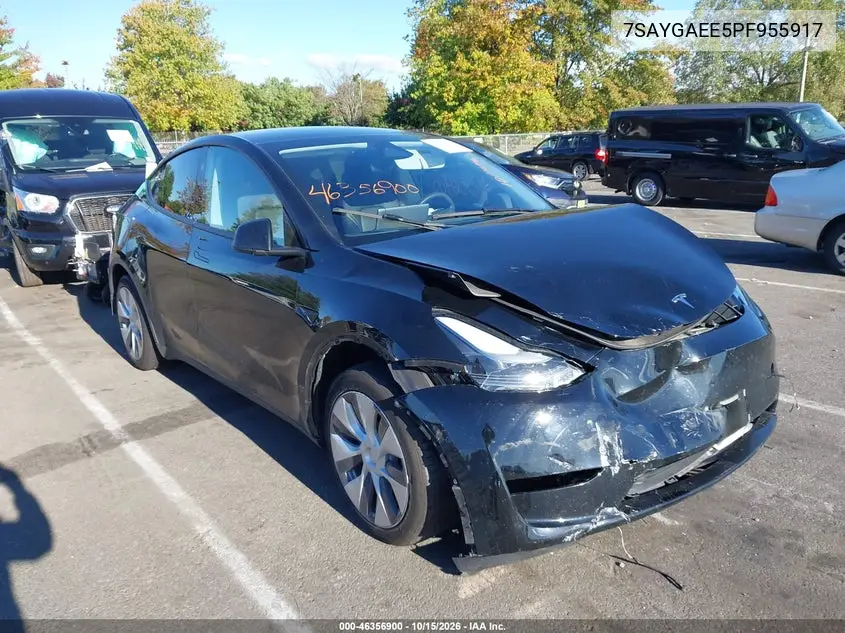 TESLA MODEL Y 2023, VIN 7SAYGAEE5PF955917
