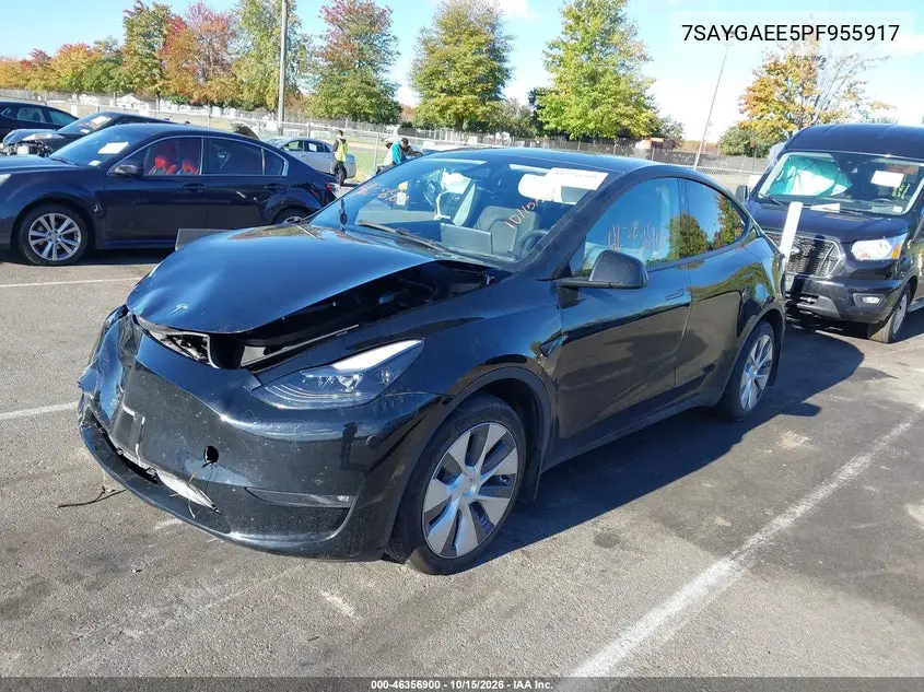 2023 TESLA MODEL Y VIN 7SAYGAEE5PF955917 — фото 2