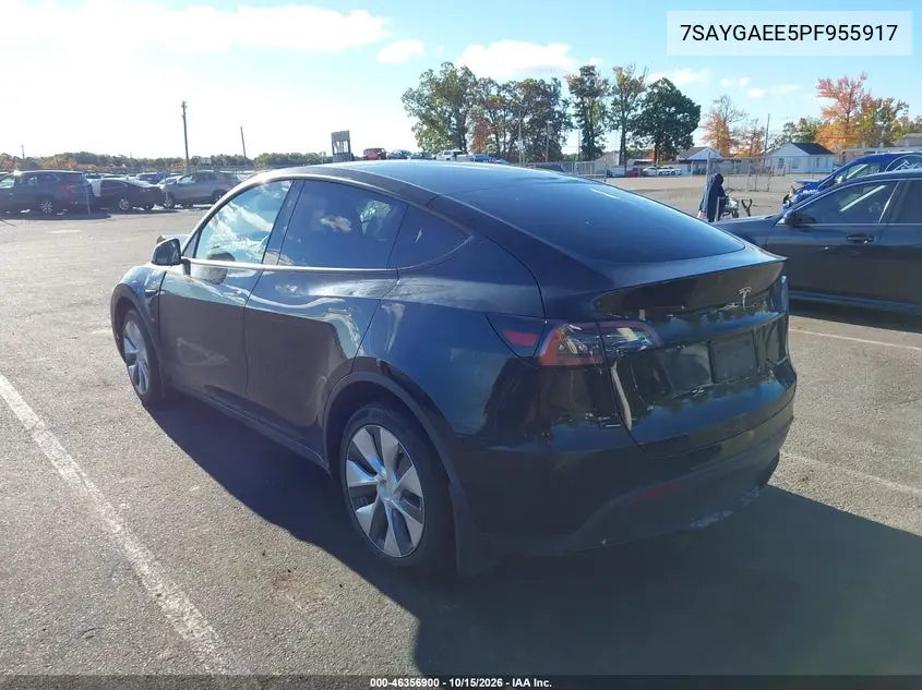 2023 TESLA MODEL Y VIN 7SAYGAEE5PF955917 — фото 3