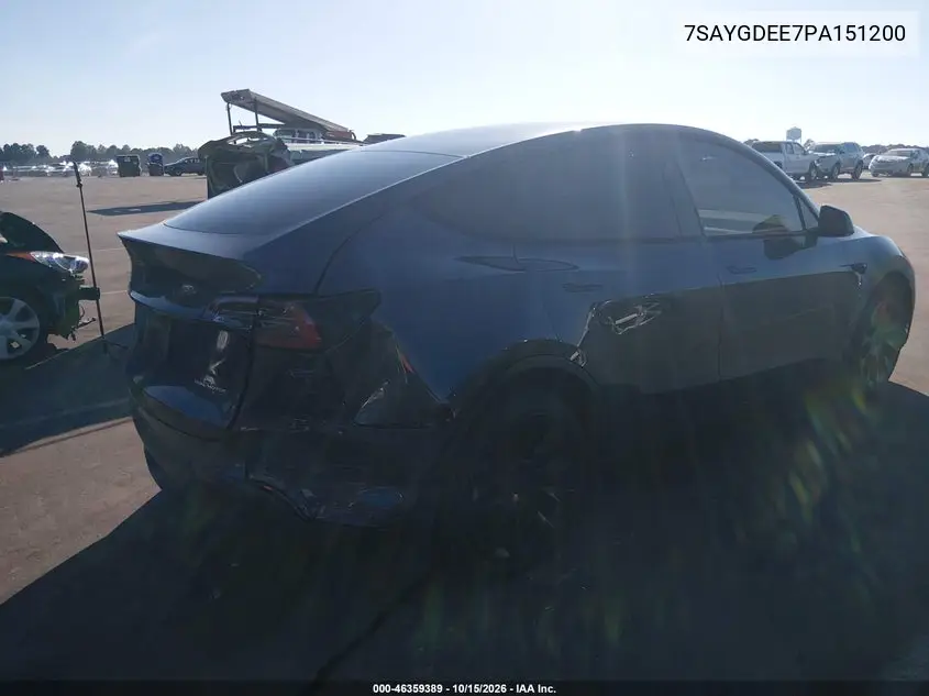 2023 TESLA MODEL Y VIN 7SAYGDEE7PA151200 — фото 4