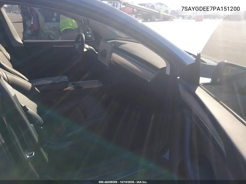 2023 TESLA MODEL Y VIN 7SAYGDEE7PA151200 — фото 5