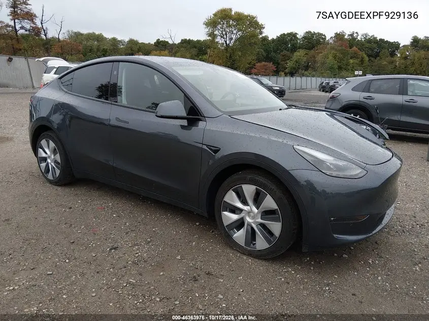 TESLA MODEL Y 2023, VIN 7SAYGDEEXPF929136