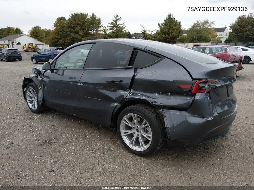 2023 TESLA MODEL Y VIN 7SAYGDEEXPF929136 — фото 3