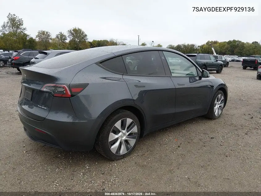 2023 TESLA MODEL Y VIN 7SAYGDEEXPF929136 — фото 4