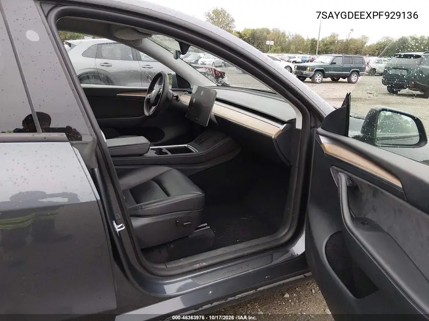 2023 TESLA MODEL Y VIN 7SAYGDEEXPF929136 — фото 5