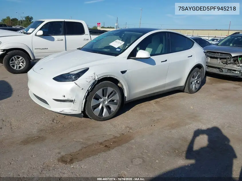 2023 TESLA MODEL Y VIN 7SAYGDED5PF945218 — фото 2