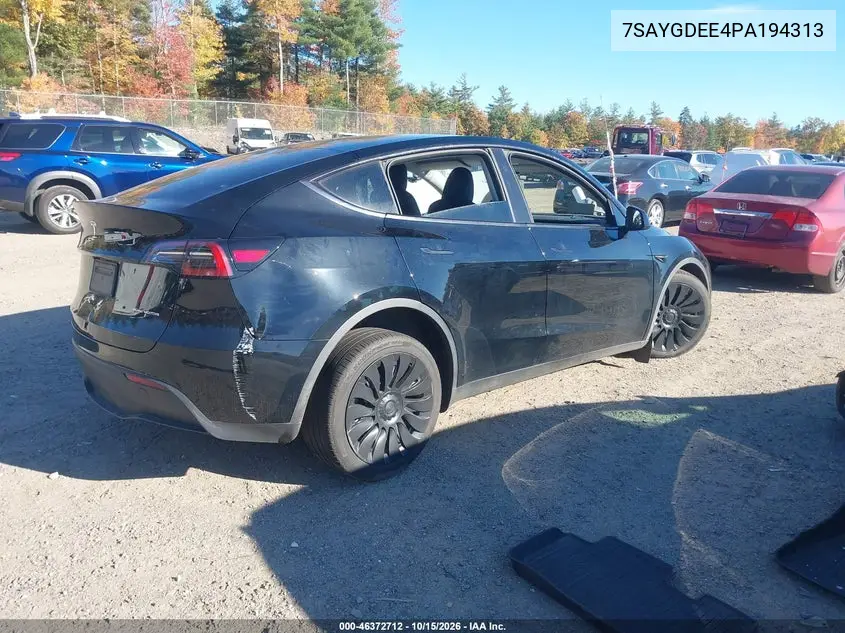 2023 TESLA MODEL Y VIN 7SAYGDEE4PA194313 — фото 4
