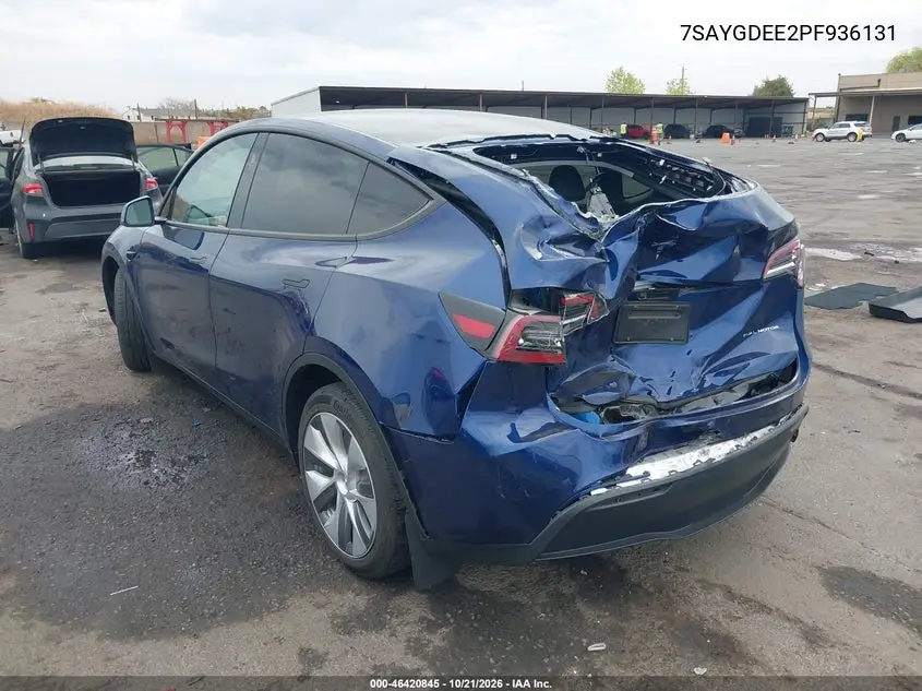 2023 TESLA MODEL Y VIN 7SAYGDEE2PF936131 — фото 3
