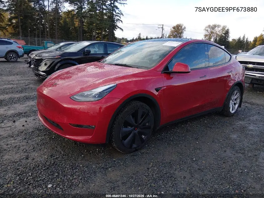 2023 TESLA MODEL Y VIN 7SAYGDEE9PF673880 — фото 2