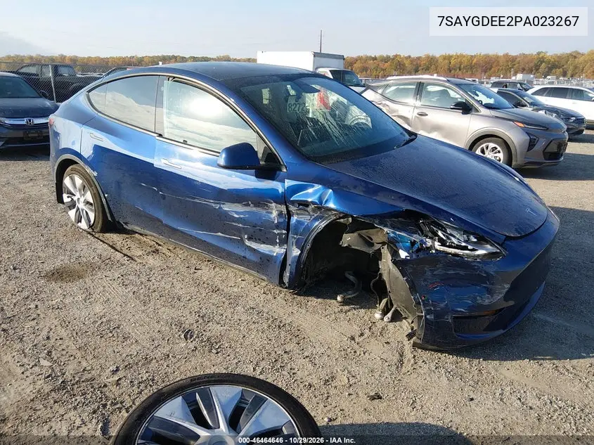 TESLA MODEL Y 2023, VIN 7SAYGDEE2PA023267