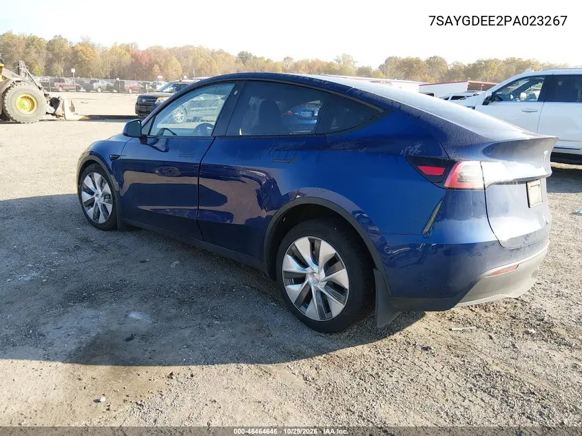 2023 TESLA MODEL Y VIN 7SAYGDEE2PA023267 — фото 3