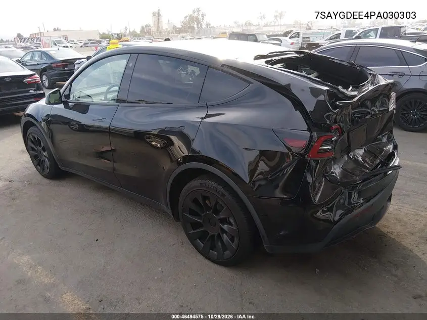 2023 TESLA MODEL Y VIN 7SAYGDEE4PA030303 — фото 3