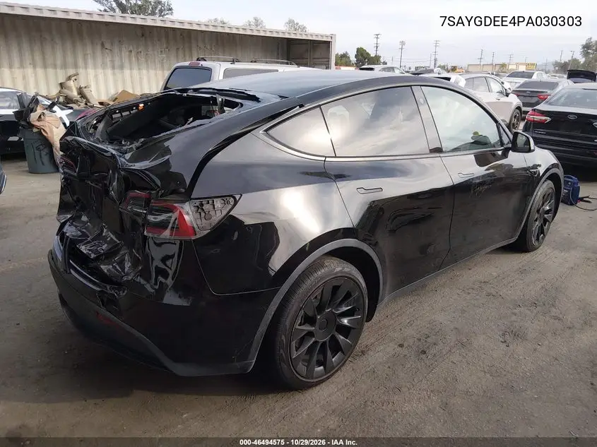 2023 TESLA MODEL Y VIN 7SAYGDEE4PA030303 — фото 4