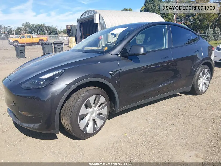 2024 TESLA MODEL Y VIN 7SAYGDED0RF091709 — фото 2