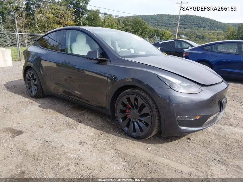 TESLA MODEL Y 2024, VIN 7SAYGDEF3RA266159