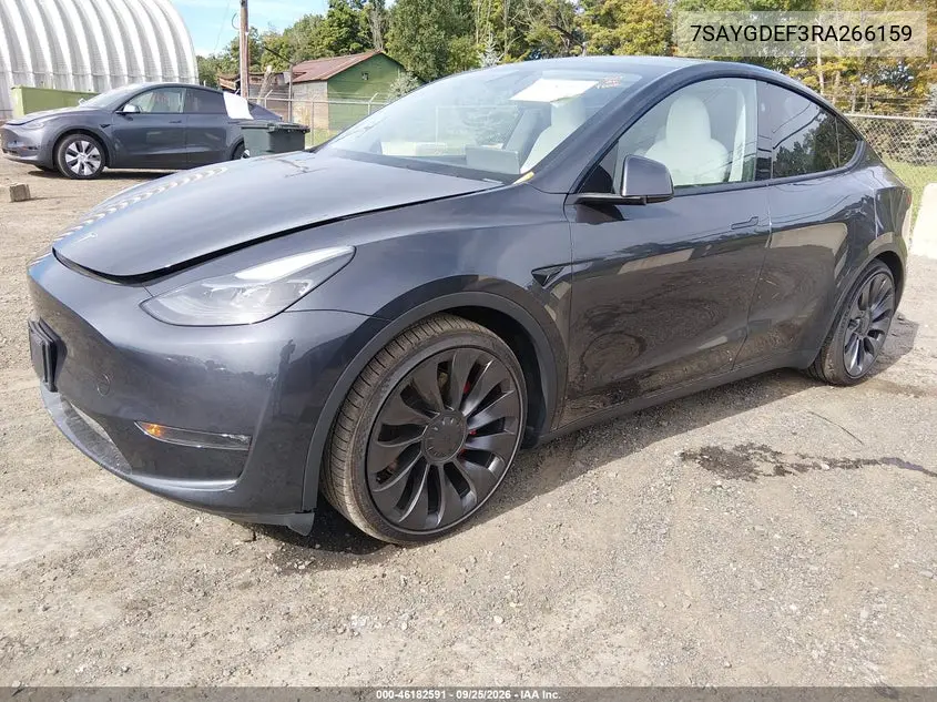 2024 TESLA MODEL Y VIN 7SAYGDEF3RA266159 — фото 2