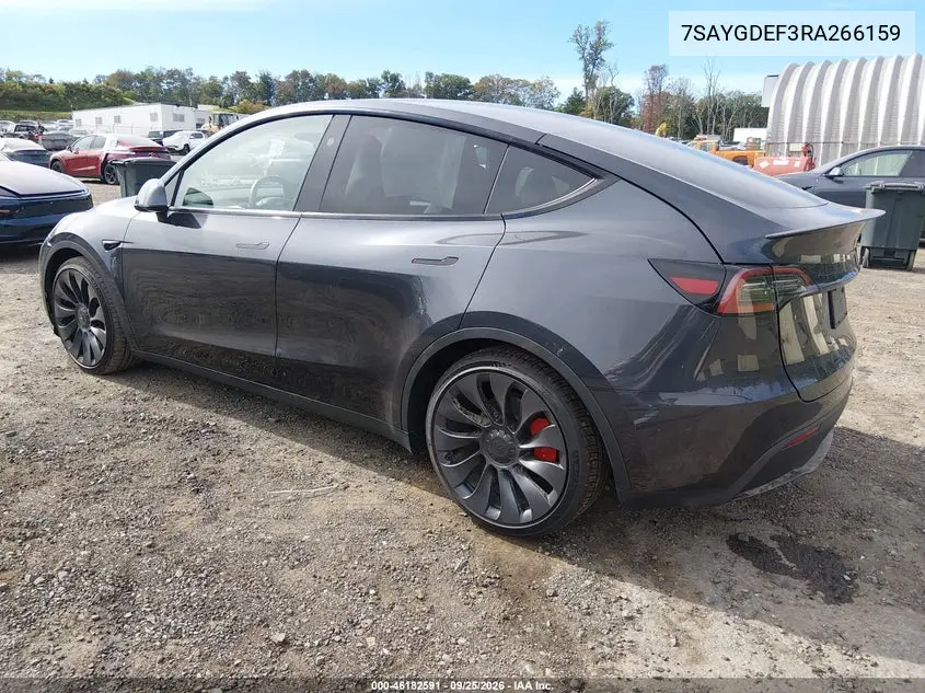2024 TESLA MODEL Y VIN 7SAYGDEF3RA266159 — фото 3