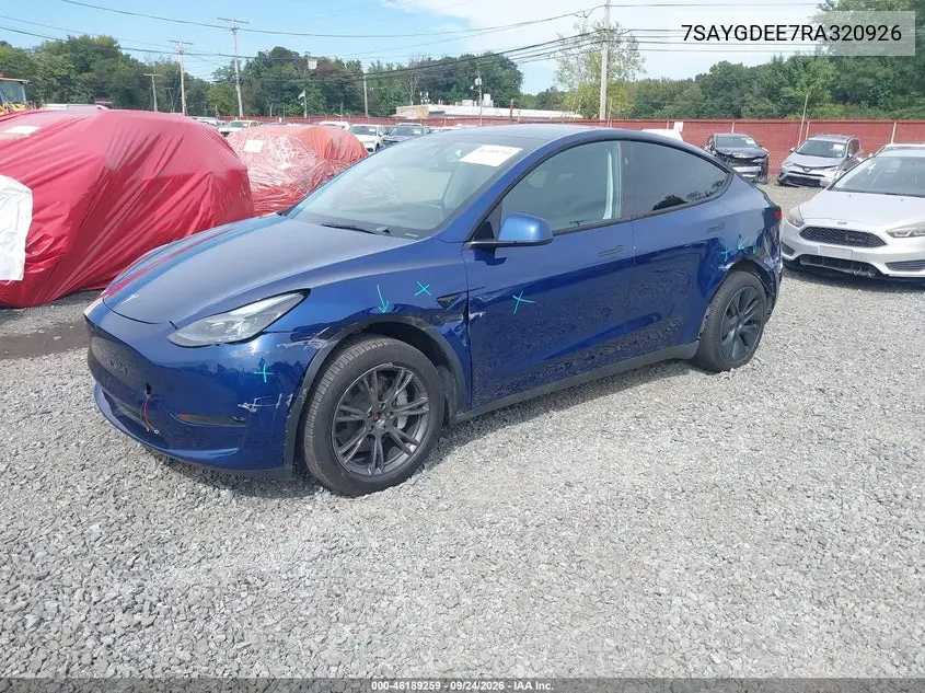2024 TESLA MODEL Y VIN 7SAYGDEE7RA320926 — фото 4