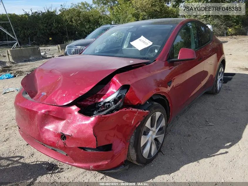 2024 TESLA MODEL Y VIN 7SAYGDEE7RF045383 — фото 2