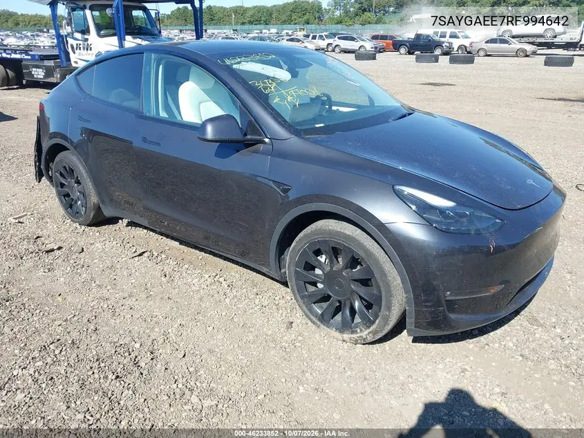 TESLA MODEL Y 2024, VIN 7SAYGAEE7RF994642