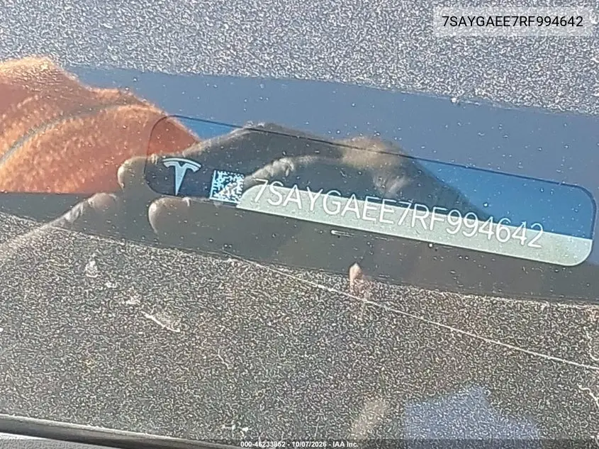 2024 TESLA MODEL Y VIN 7SAYGAEE7RF994642 — фото 11