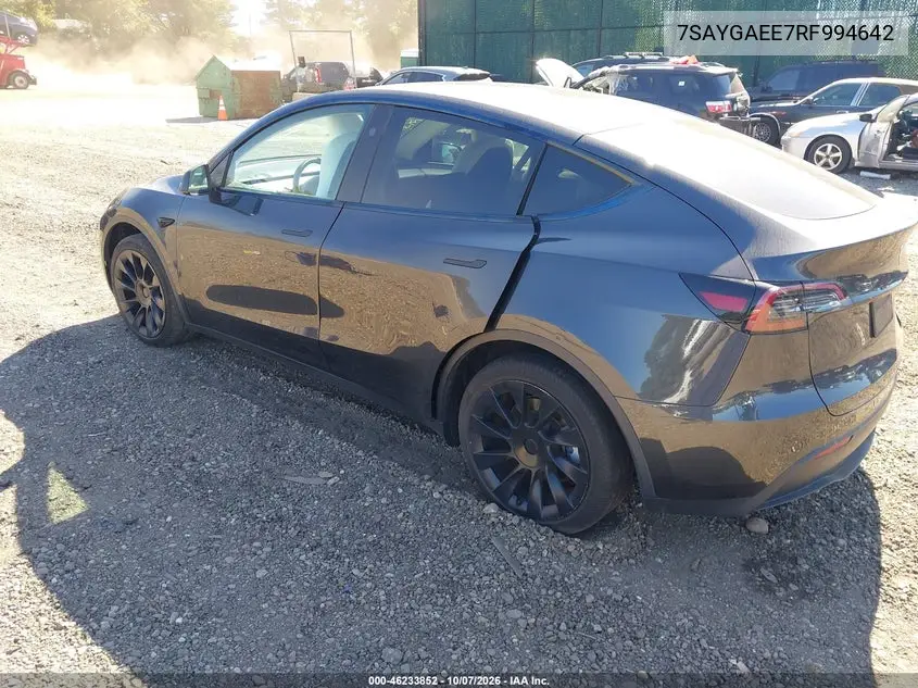 2024 TESLA MODEL Y VIN 7SAYGAEE7RF994642 — фото 3