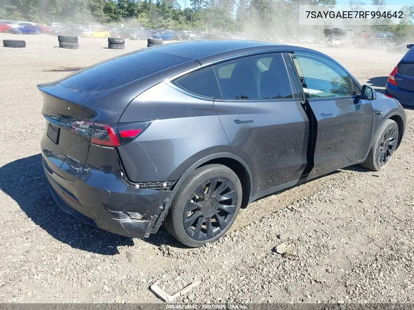 2024 TESLA MODEL Y VIN 7SAYGAEE7RF994642 — фото 4