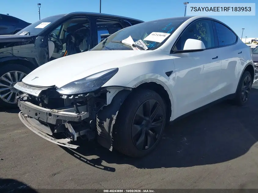 2024 TESLA MODEL Y VIN 7SAYGAEE1RF183953 — фото 2