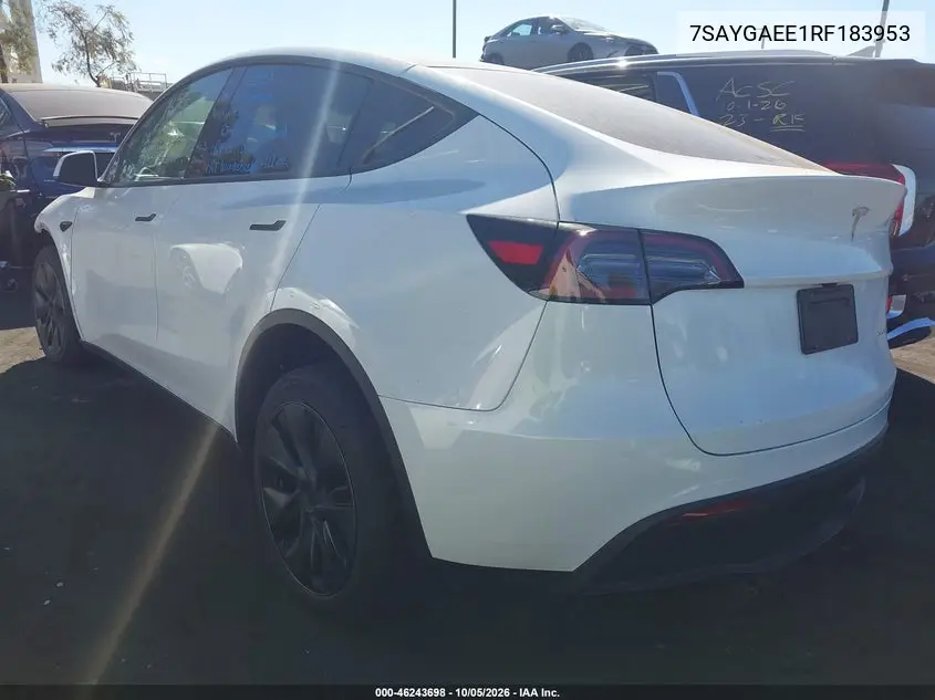 2024 TESLA MODEL Y VIN 7SAYGAEE1RF183953 — фото 3