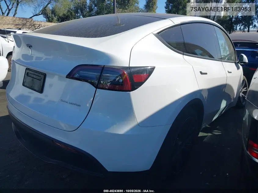 2024 TESLA MODEL Y VIN 7SAYGAEE1RF183953 — фото 4