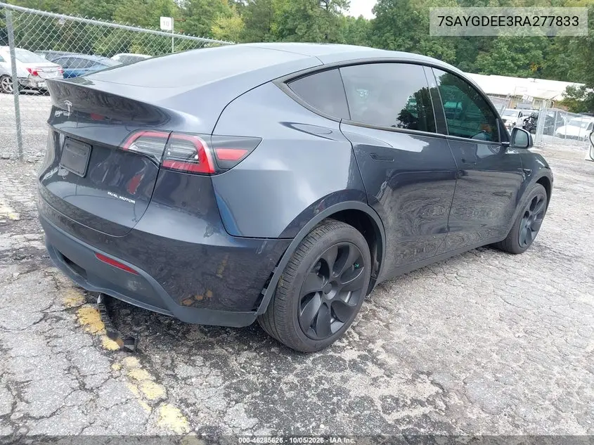 2024 TESLA MODEL Y VIN 7SAYGDEE3RA277833 — фото 4