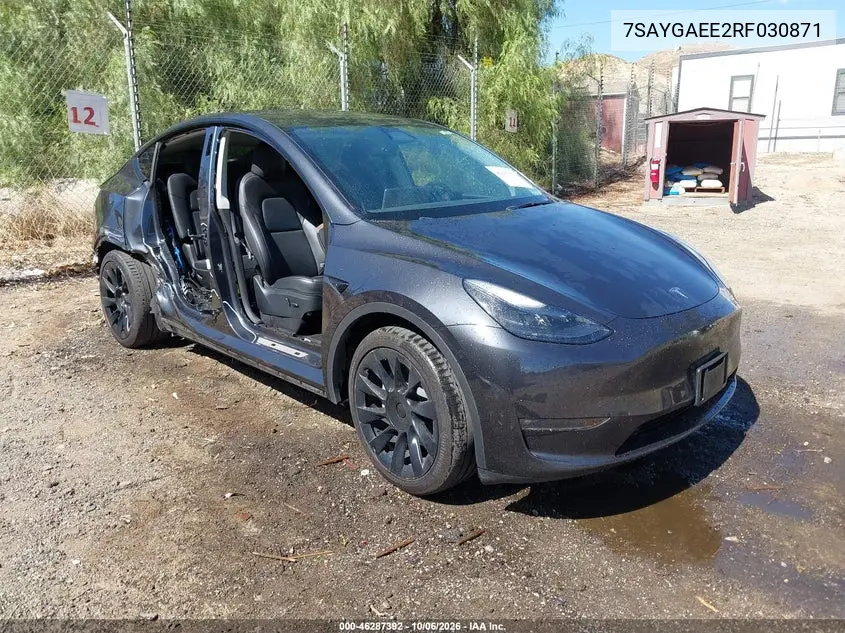 TESLA MODEL Y 2024, VIN 7SAYGAEE2RF030871