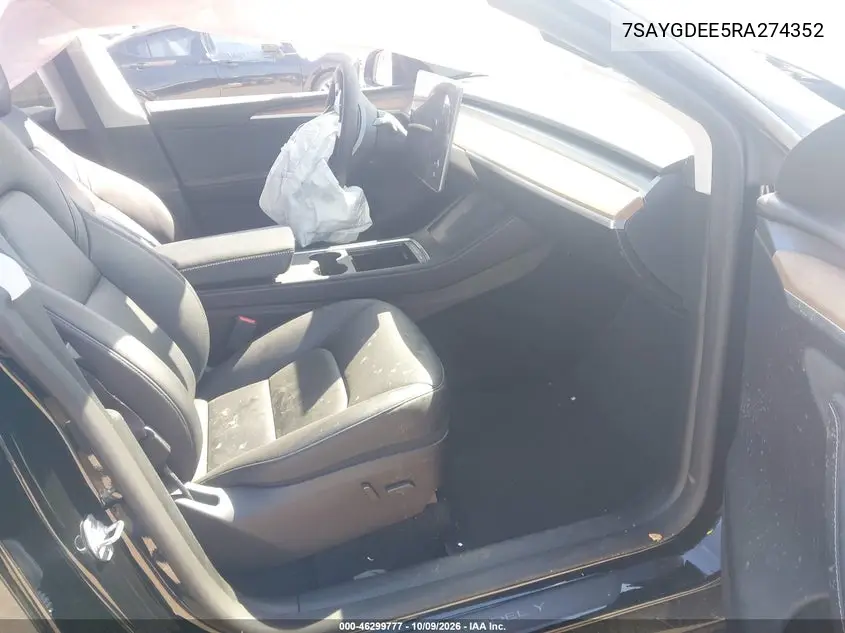 2024 TESLA MODEL Y VIN 7SAYGDEE5RA274352 — фото 5