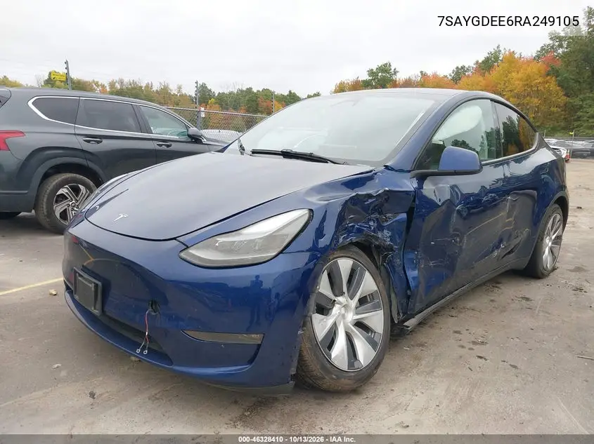 2024 TESLA MODEL Y VIN 7SAYGDEE6RA249105 — фото 2