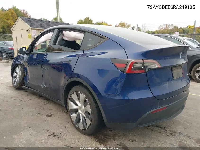 2024 TESLA MODEL Y VIN 7SAYGDEE6RA249105 — фото 3