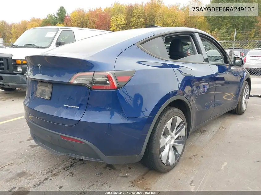 2024 TESLA MODEL Y VIN 7SAYGDEE6RA249105 — фото 4