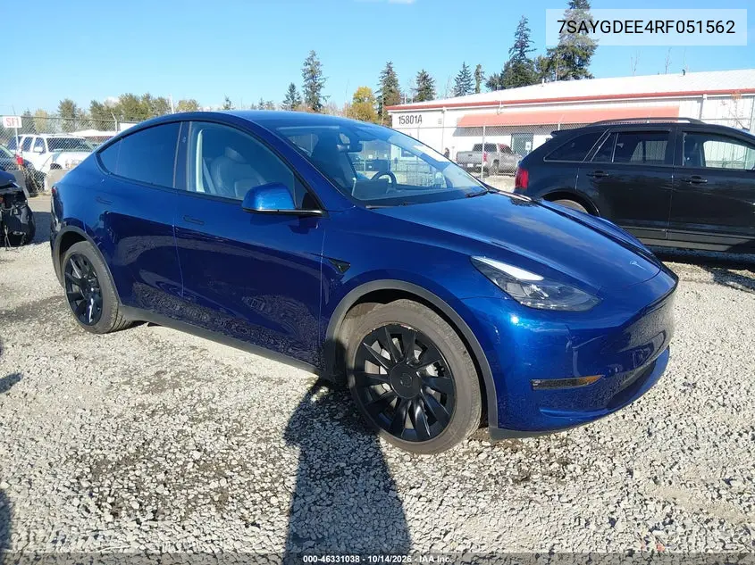 TESLA MODEL Y 2024, VIN 7SAYGDEE4RF051562