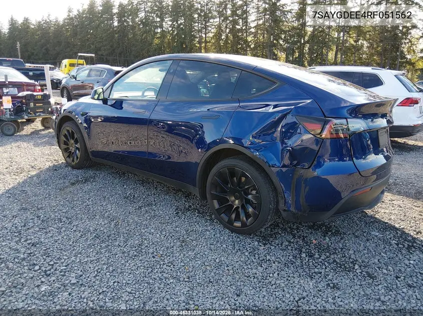 2024 TESLA MODEL Y VIN 7SAYGDEE4RF051562 — фото 3