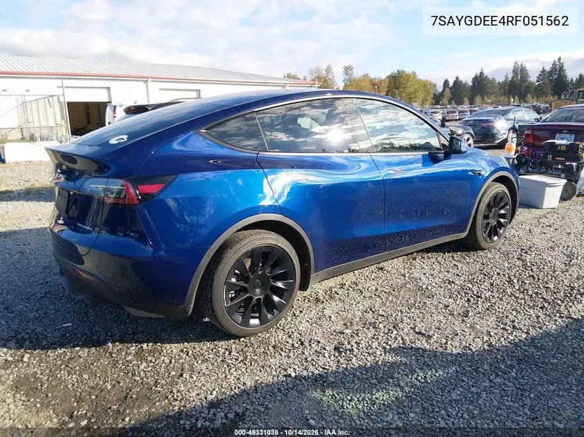 2024 TESLA MODEL Y VIN 7SAYGDEE4RF051562 — фото 4