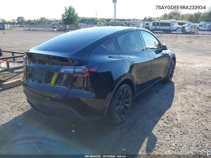 2024 TESLA MODEL Y VIN 7SAYGDEE9RA233934 — фото 4