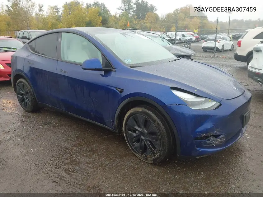 TESLA MODEL Y 2024, VIN 7SAYGDEE3RA307459