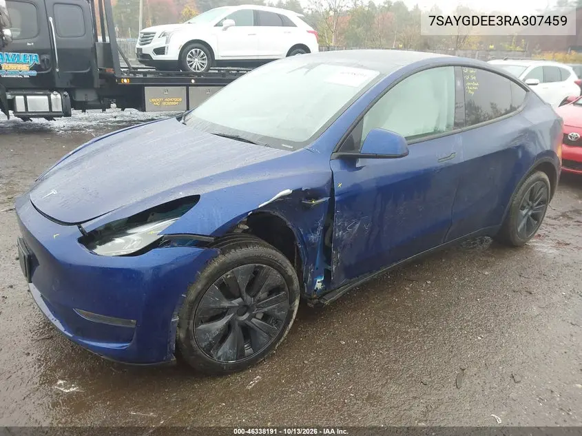 2024 TESLA MODEL Y VIN 7SAYGDEE3RA307459 — фото 2
