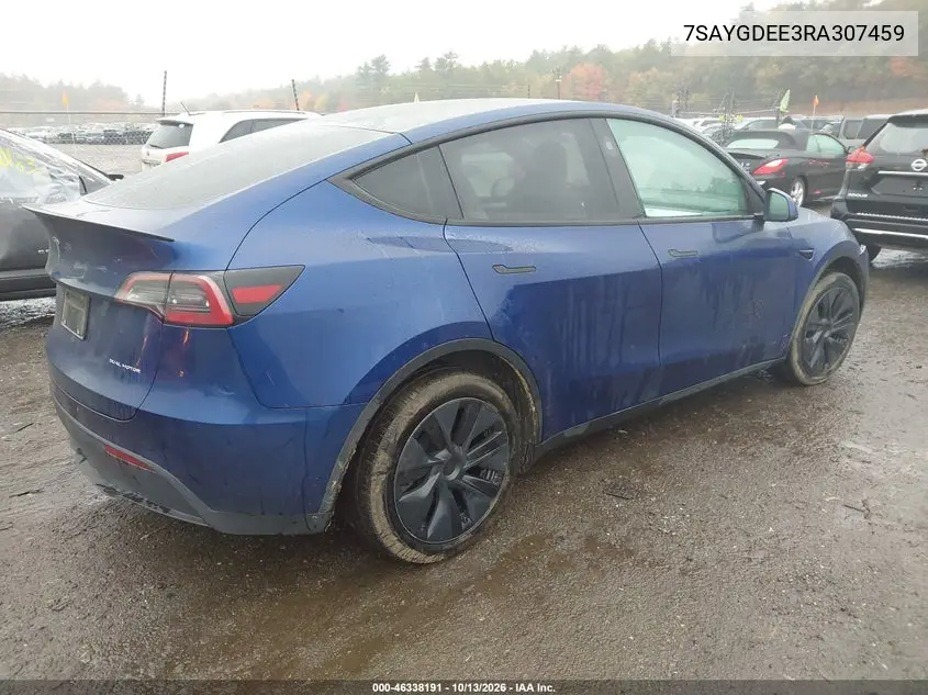 2024 TESLA MODEL Y VIN 7SAYGDEE3RA307459 — фото 4