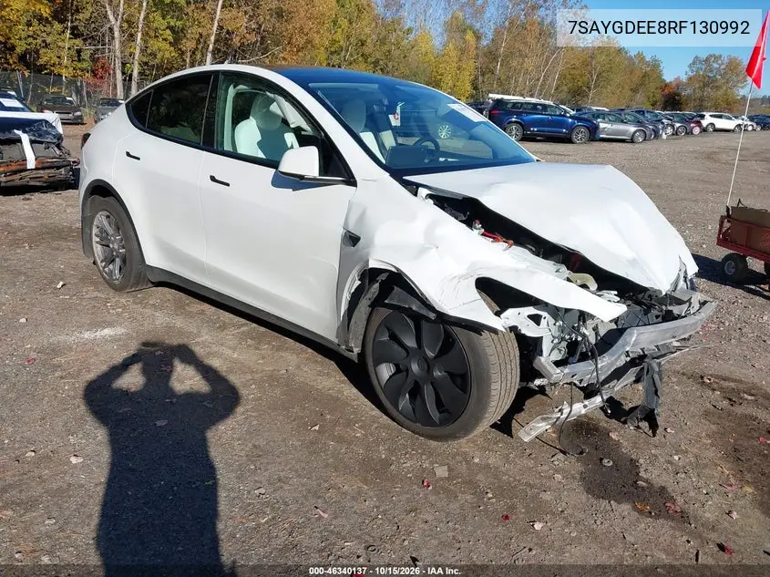 TESLA MODEL Y 2024, VIN 7SAYGDEE8RF130992