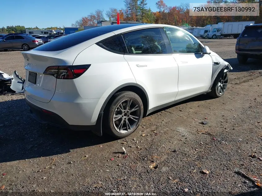 2024 TESLA MODEL Y VIN 7SAYGDEE8RF130992 — фото 4
