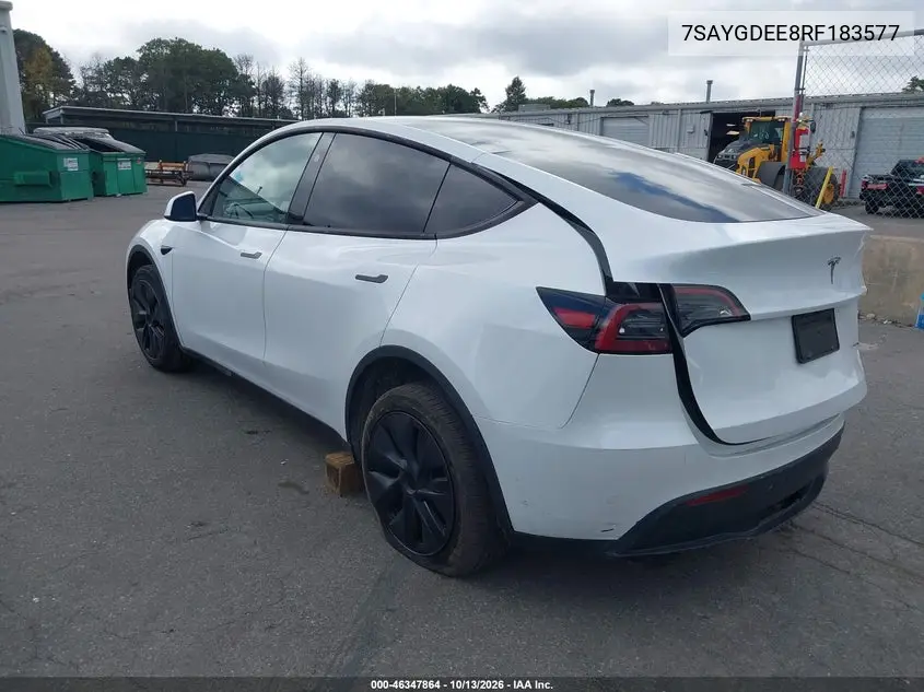 2024 TESLA MODEL Y VIN 7SAYGDEE8RF183577 — фото 3