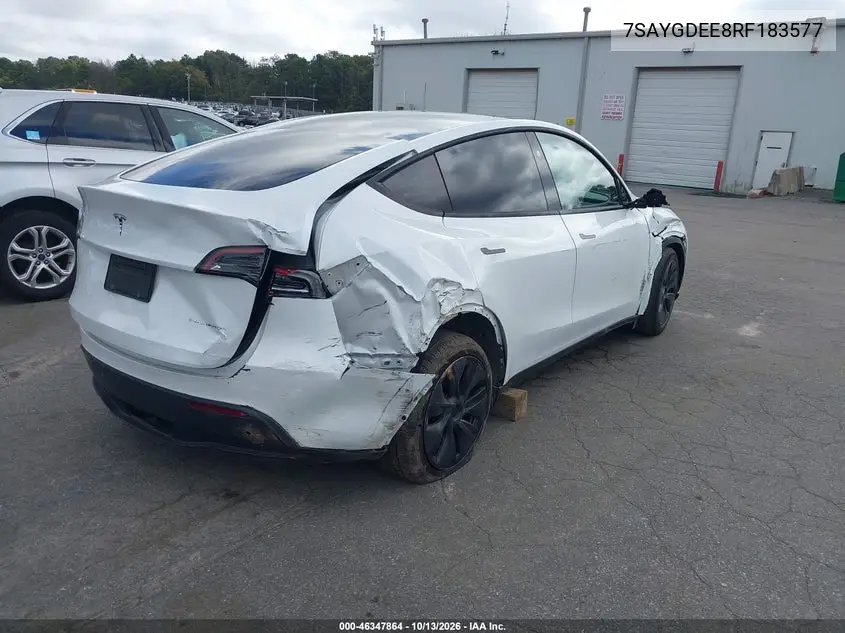 2024 TESLA MODEL Y VIN 7SAYGDEE8RF183577 — фото 4